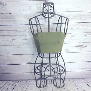 Topshop Green Ribbed Crop Tube Top Size 10